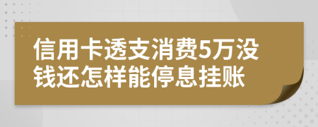 信用卡透支消费5万没钱还怎样能停息挂账