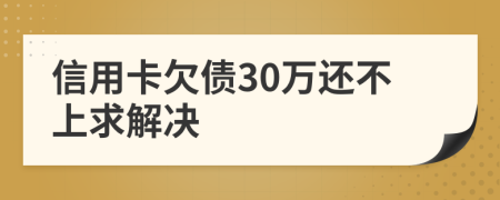 信用卡欠债30万还不上求解决