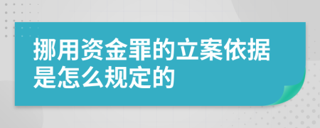 挪用资金罪的立案依据是怎么规定的