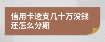 信用卡透支几十万没钱还怎么分期