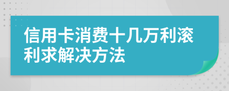 信用卡消费十几万利滚利求解决方法