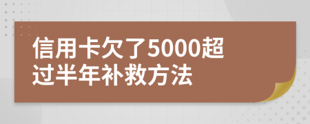 信用卡欠了5000超过半年补救方法