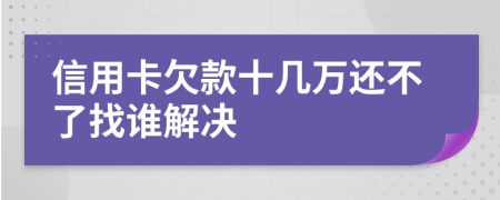 信用卡欠款十几万还不了找谁解决