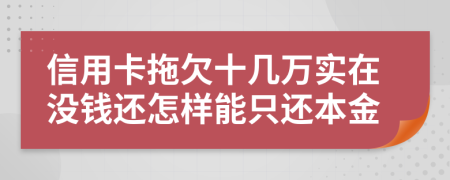 信用卡拖欠十几万实在没钱还怎样能只还本金