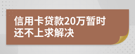 信用卡贷款20万暂时还不上求解决