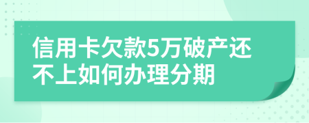 信用卡欠款5万破产还不上如何办理分期