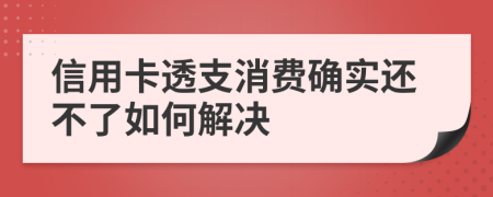 信用卡透支消费确实还不了如何解决
