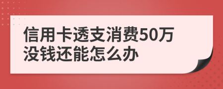 信用卡透支消费50万没钱还能怎么办