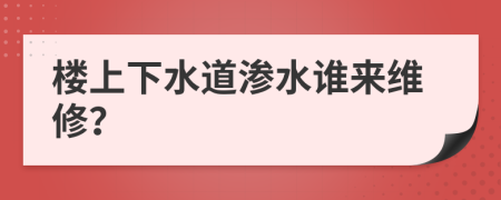 楼上下水道渗水谁来维修？