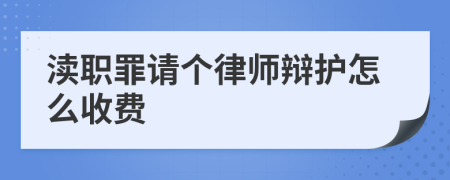 渎职罪请个律师辩护怎么收费