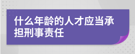 什么年龄的人才应当承担刑事责任