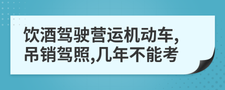 饮酒驾驶营运机动车,吊销驾照,几年不能考