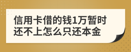 信用卡借的钱1万暂时还不上怎么只还本金