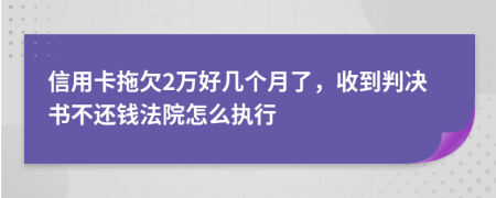 信用卡拖欠2万好几个月了，收到判决书不还钱法院怎么执行