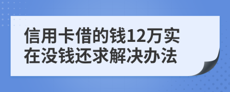 信用卡借的钱12万实在没钱还求解决办法