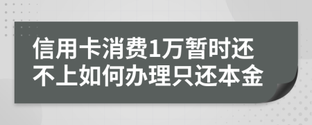 信用卡消费1万暂时还不上如何办理只还本金