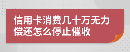 信用卡消费几十万无力偿还怎么停止催收