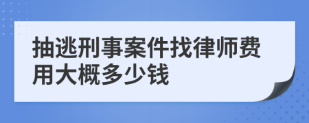 抽逃刑事案件找律师费用大概多少钱