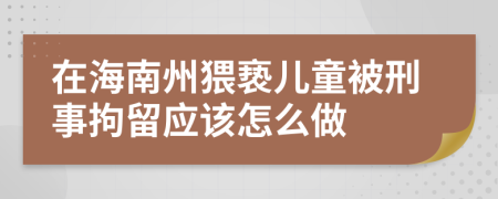 在海南州猥亵儿童被刑事拘留应该怎么做