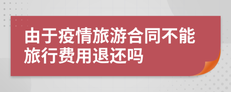 由于疫情旅游合同不能旅行费用退还吗