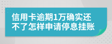 信用卡逾期1万确实还不了怎样申请停息挂账