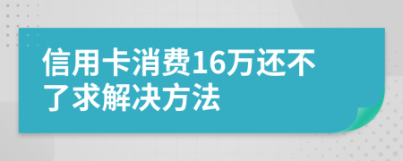 信用卡消费16万还不了求解决方法