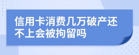 信用卡消费几万破产还不上会被拘留吗