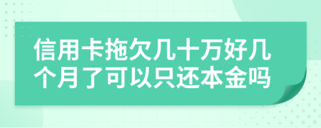 信用卡拖欠几十万好几个月了可以只还本金吗