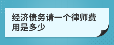 经济债务请一个律师费用是多少