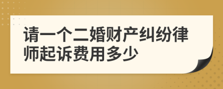 请一个二婚财产纠纷律师起诉费用多少