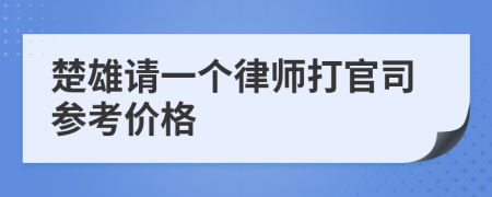 楚雄请一个律师打官司参考价格
