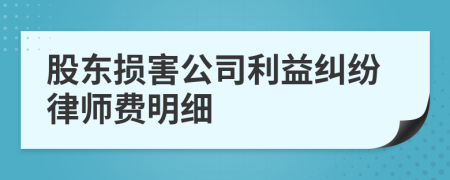 股东损害公司利益纠纷律师费明细