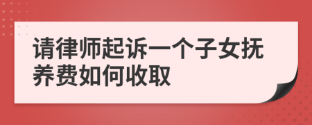 请律师起诉一个子女抚养费如何收取
