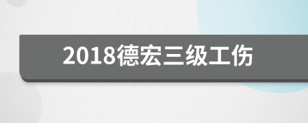 2018德宏三级工伤