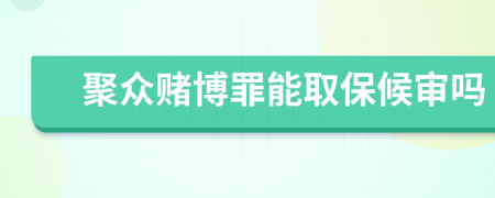 聚众赌博罪能取保候审吗