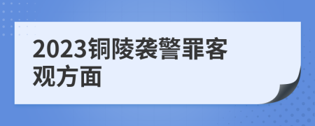 2023铜陵袭警罪客观方面