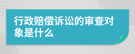 行政赔偿诉讼的审查对象是什么