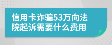 信用卡诈骗53万向法院起诉需要什么费用