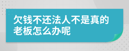 欠钱不还法人不是真的老板怎么办呢