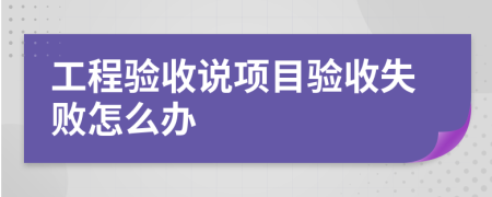 工程验收说项目验收失败怎么办