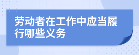 劳动者在工作中应当履行哪些义务