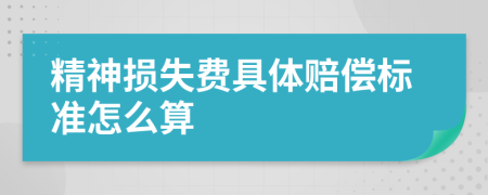 精神损失费具体赔偿标准怎么算