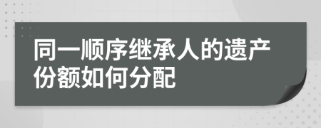 同一顺序继承人的遗产份额如何分配