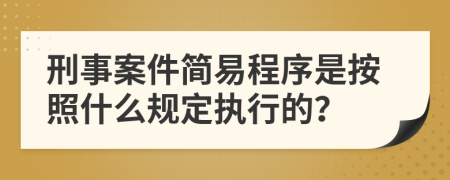 刑事案件简易程序是按照什么规定执行的？