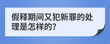 假释期间又犯新罪的处理是怎样的？