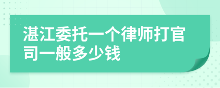 湛江委托一个律师打官司一般多少钱