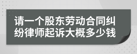 请一个股东劳动合同纠纷律师起诉大概多少钱