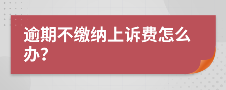 逾期不缴纳上诉费怎么办？