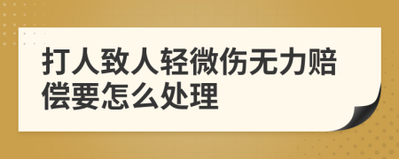 打人致人轻微伤无力赔偿要怎么处理