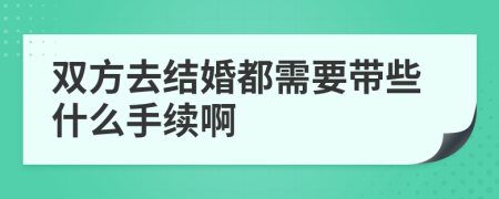 双方去结婚都需要带些什么手续啊